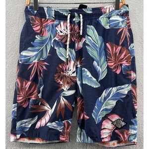 Beach Boutique Gailang Swim Trunks Mens Medium Surf Club Hawaiian Blue